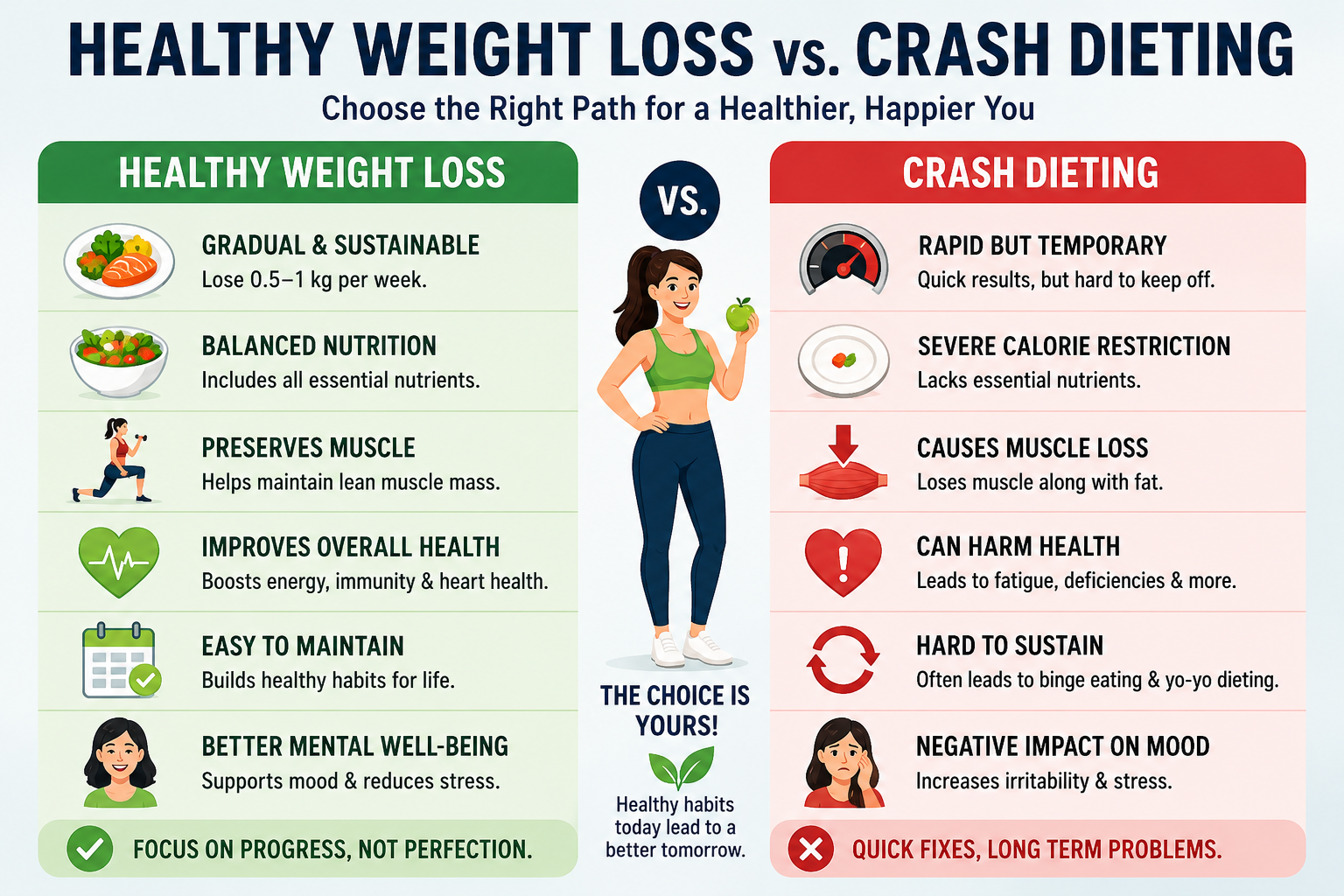 Healthy Weight Loss vs. Crash Dieting