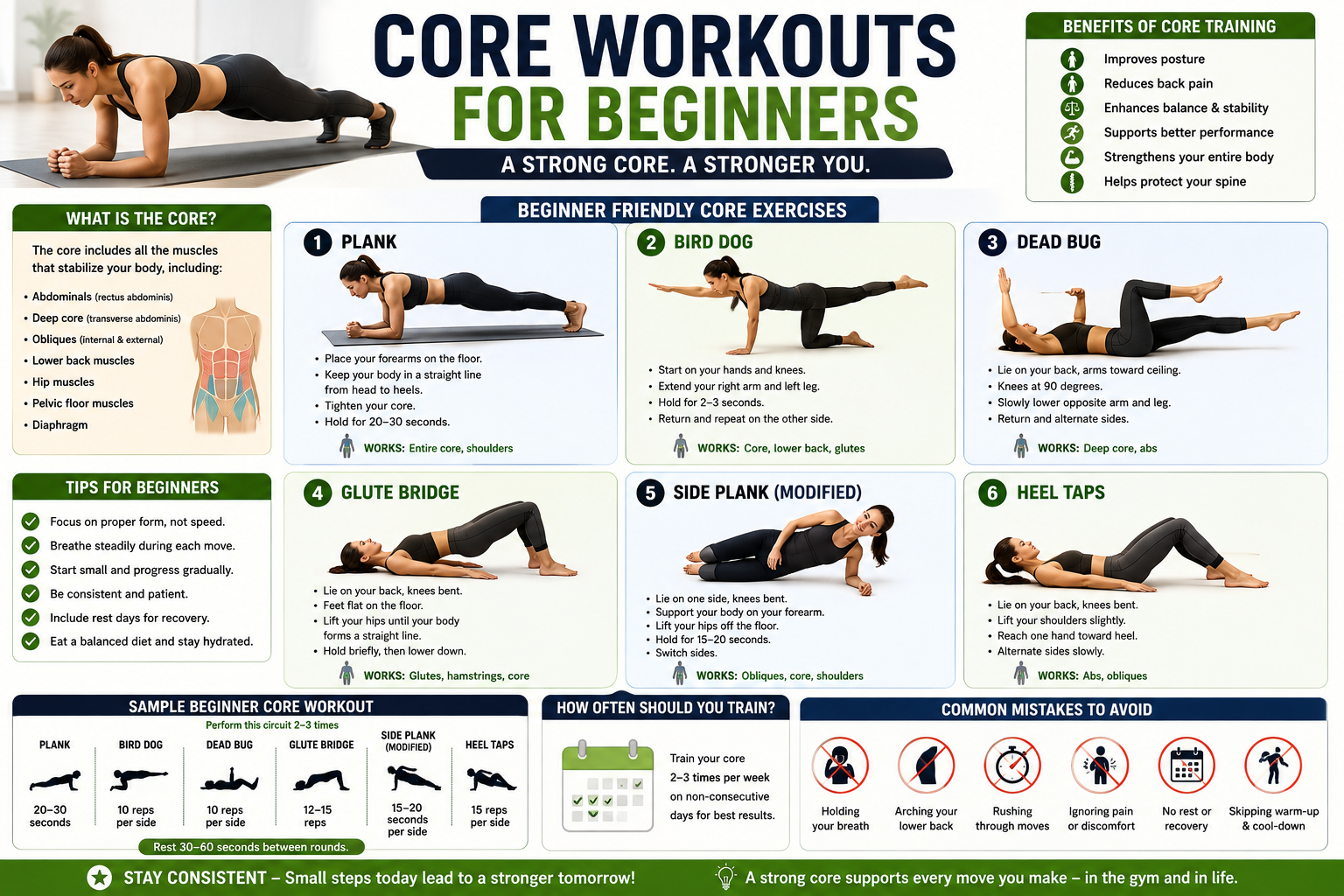 Core workouts for beginners