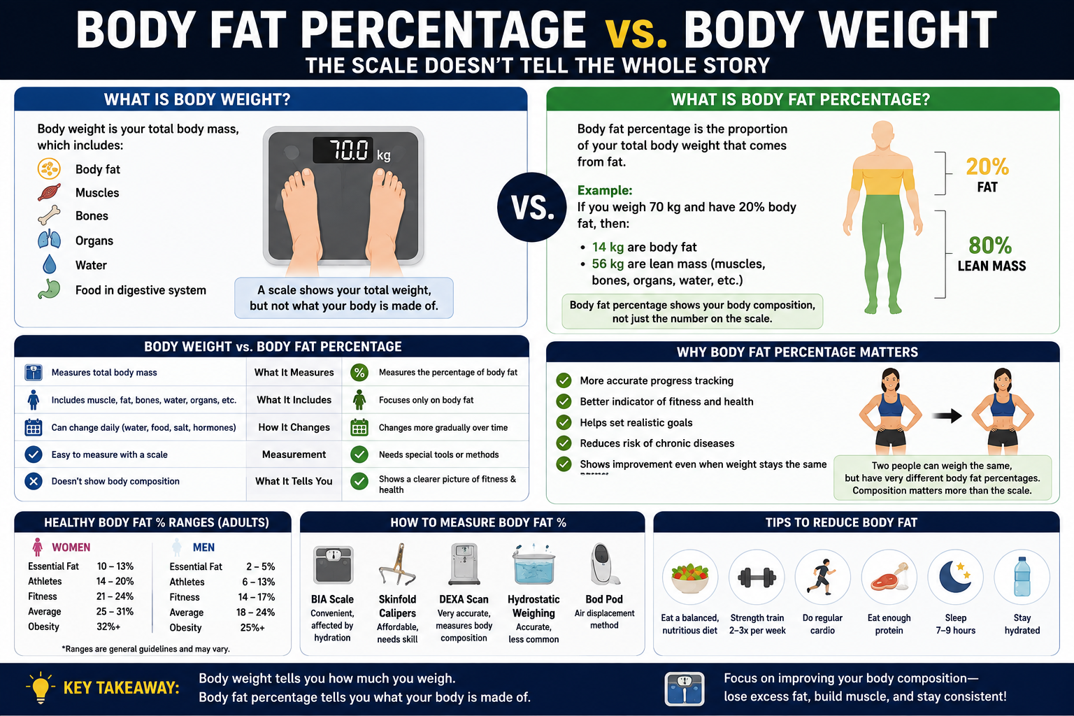 Body fat percentage vs. body weight